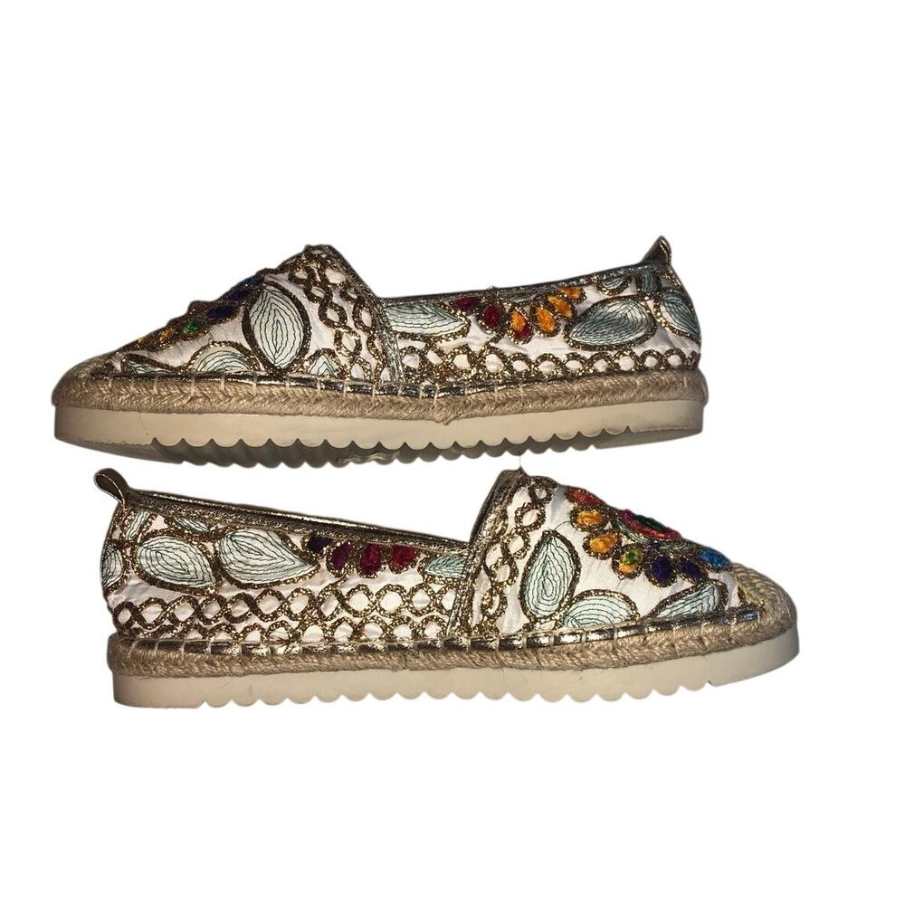 Patrizia Spring Step Maylis Embroidered Espadrilles Size 39 8-8.5 Boho Flats - Picture 6 of 9